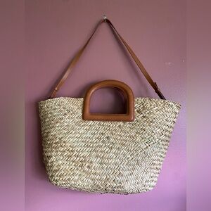 Madewell large handwoven straw basket tote